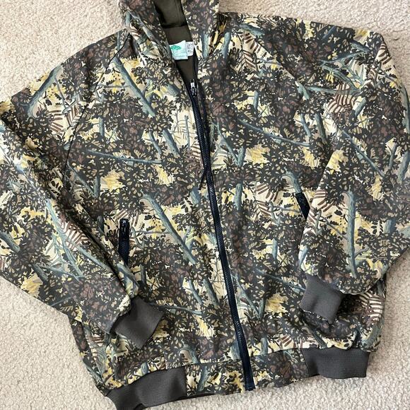 Vintage 80s Bushlan South Texas Camouflage Canvas Hooded Jacket Size Medium - Picture 2 of 6
